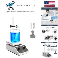 Magnetic Stirrer Hot Plate w/Stir Bar Retriever, 100-2000RPM Hot Plate Stirrer