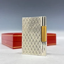 [Genuine S.T.Dupont] Lighter Gatsby Silver Good opening closing sound Gas