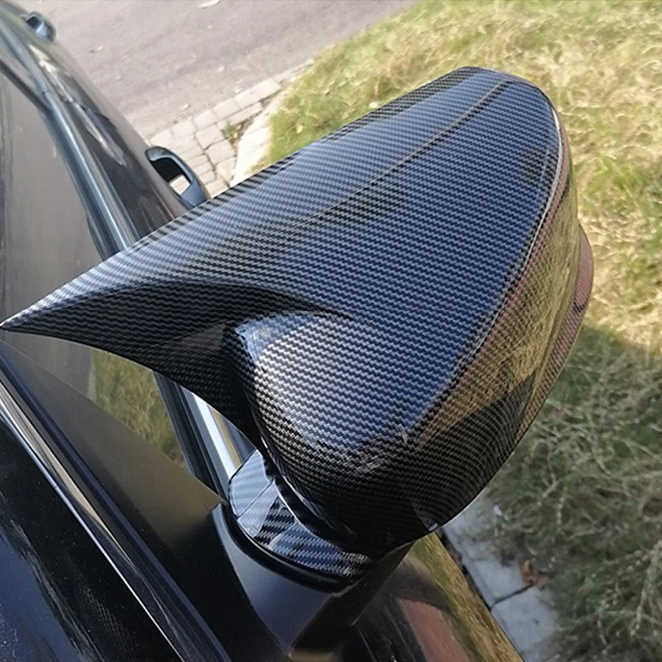 Cubierta de espejo retrovisor bocina exterior de carbono ABS apta para Acura ILX 2013-2022 Foto 2 de 4