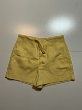 Vintage 70s 80s Casual Corner Yellow Tie Front Retro Women s Shorts