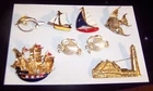 LOT Vintage Costume Jewelry PINS/BROOCHES/CHARMS Beach/Ocean/Sea Life/Ships