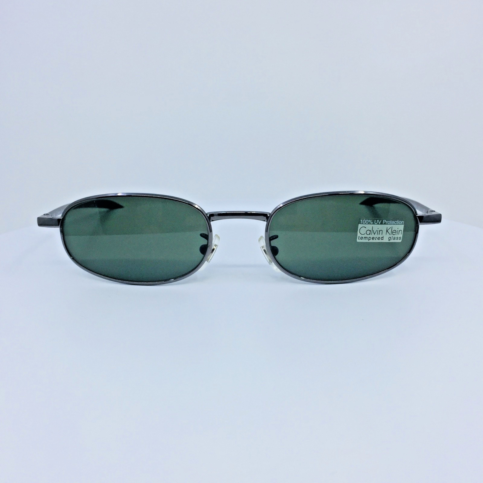 New Vintage Calvin Klein CK 157S Shiny Gunmetal Italy Sunglasses