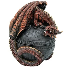 Pacific Giftware RED Dragon Celtic Box Trinket Box