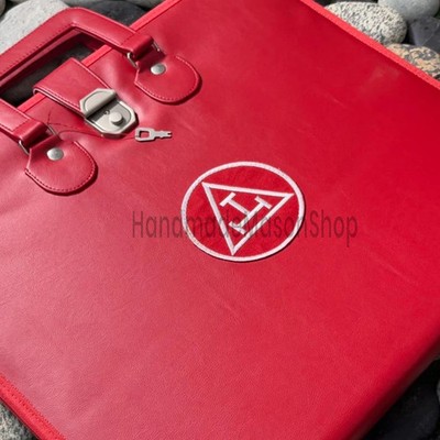 Masonic Royal Arch Apron Set, Red Soft Case for Freemasons ideal Gift