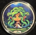 1 OZ .999 PURE SILVER HAYLEYBUG MINT MEDUSA COLORIZED ART ROUND