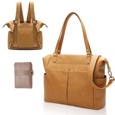 Diaper Bag Tote, Leather Diaper Bag Backpack with 13 Pockets for Mom Dad, Con...