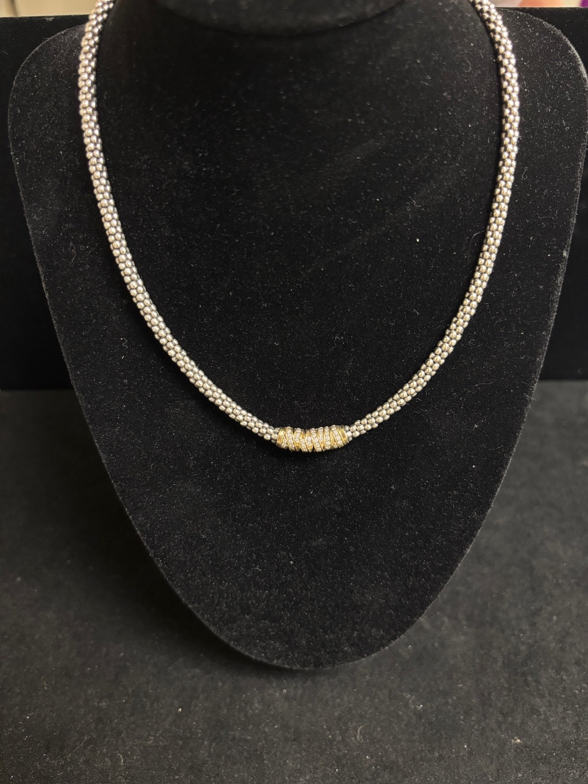 Lovely Lagos Caviar 925 Silver 18K Gold 16