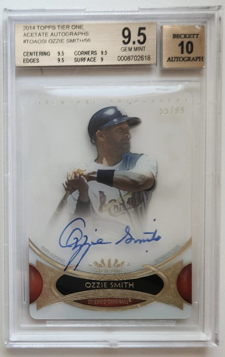 Topps Ozzie Smith Autographed Baseball Sports Trading Cards