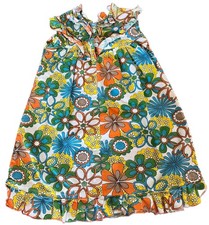 Adorable And Groovy Vintage Handmade Flower Power Girls Dress 2t 
