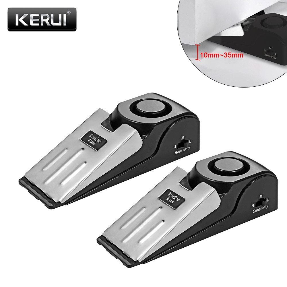 2 Pack Security Door Stop Alarm 120DB Hotel Home Portable Se