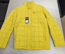 GlobeTrotter Mens Mustard Yellow Puffer Jacket, Crewneck