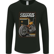 Biker Custom Chopper Motorbike Motorcycle Mens Long Sleeve T-Shirt