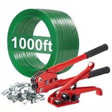 ZUEDA Pallet Banding Strapping Kit, 5/8"x 1000' Heavy Duty PET Green