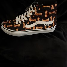 Size 9.5 - Thrasher x Vans Skate Sk8- High Allover Thrasher 