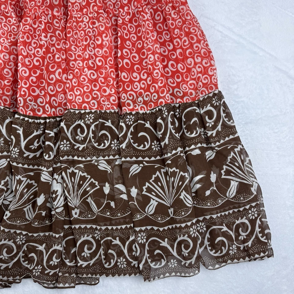 Vestido de Seda E C I New York 2 Fit 'n Flare Correas de Espagueti Cintura Ajustable Boho Foto 4 de 4