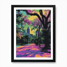 City Park Retro Pop Art 4 Art Print Framed Wall Art Poster Canvas Print Picture