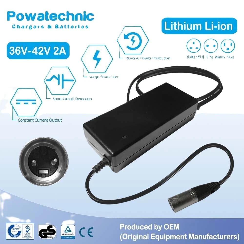 42V 2A XLR pin Charger Compatible for 36V pin Giant Prime, Twist Lite  eBike