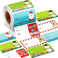 500pcs/roll Christmas Tags Christmas Santa Claus Stickers Self Adhesive Tags New