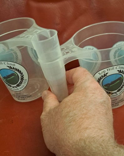 2019 Kop Hill Climb - Pair of 1 Pint Souvenir Stackable Plastic Beer Glasses x2 - Picture 6 of 11