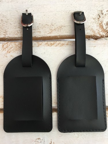 2 PEZZI targhetta porta nome per valigia in ecopelle con etichetta viaggio  aereo | eBay