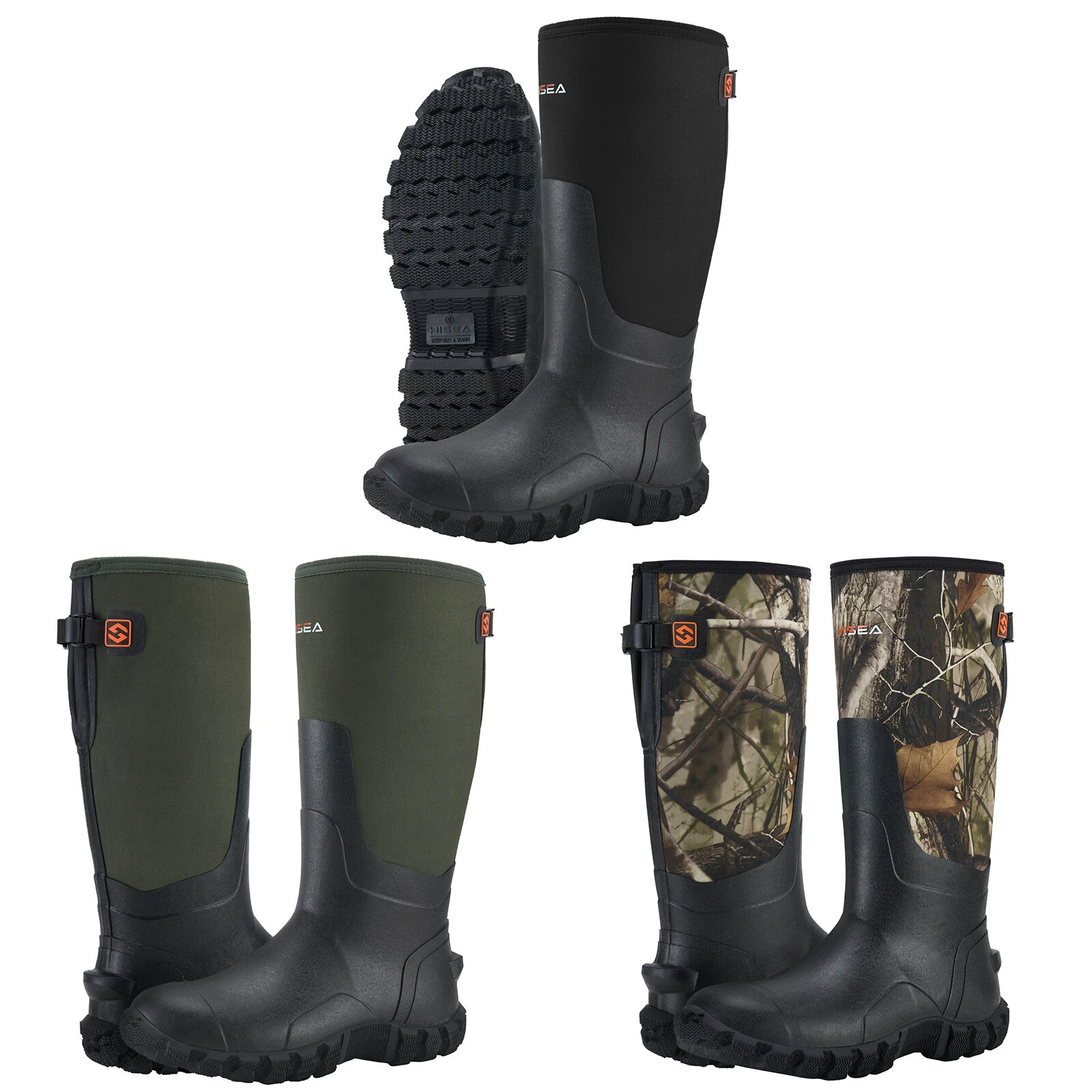 HISEA Men's Rain Boots Waterproof Insulated Fishing Hunting Farm Mud Work Boots
Opens in a new windo