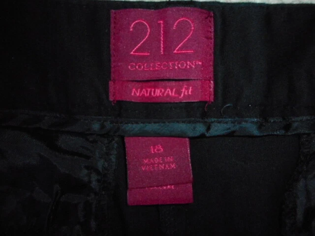 Womens Pants-212 COLLECTION-black cotton stretch "Natural Fit" cropped-18 - Image 3 of 3