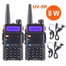 2PCS Baofeng UV 5R 8W Walkie Talkie 8 Watts Ham Portable Radio Two Way Radio
