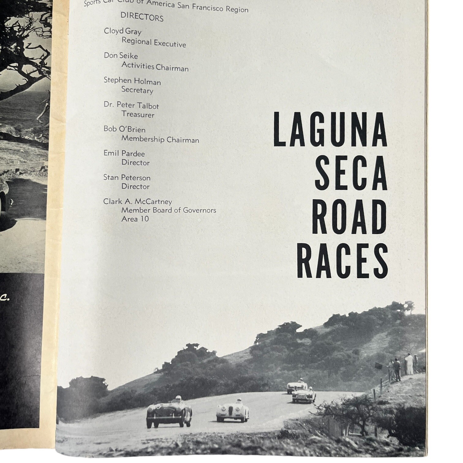 Vintage 1960 Auto Race Program Laguna Seca Monterey Peninsula California