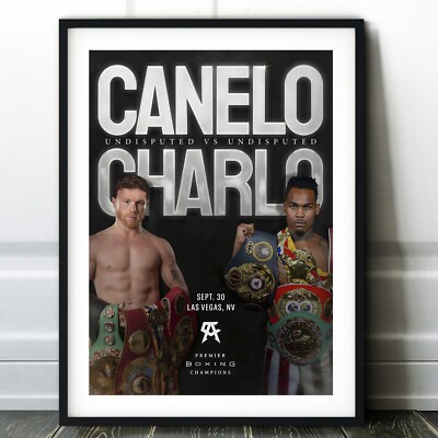 Canelo Alvarez vs. Jermell Charlo Kampfposter | Boxen Wandkunstdruck | Saul