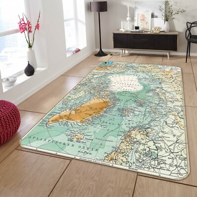 3D Blue World Map NAO1582 Game Rug Mat Elegant Photo Carpet Mat Fay