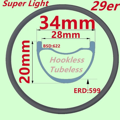 29er 27.5er Carbon 650B Bike Rims 20 25 30mm Depth XC MTB 28 Holes Wheels - Picture 11 of 22