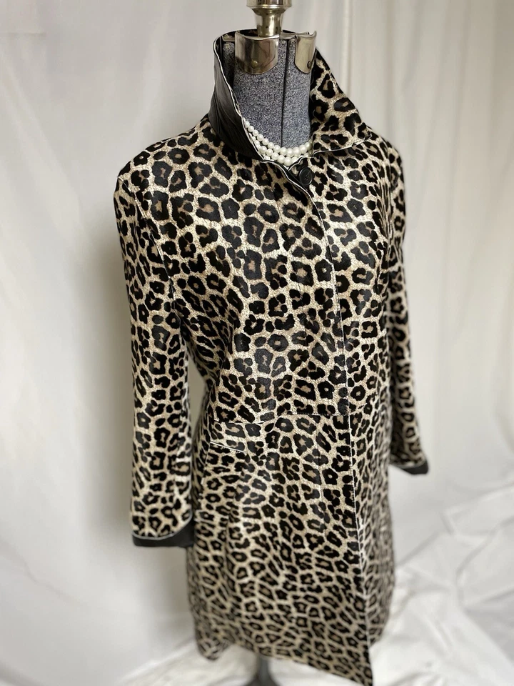 NUEVO Traje Falda Theory Mujer Talla 10 Sahara Conjunto de Dos Piezas Bolsillos Estampado Animal Foto 4 de 4