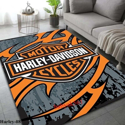 2026 Retro Motorrad Harley SKUll Racing Teppich Fußmatte Wohnzimmer Schlafzimmer - Bild 31 von 35