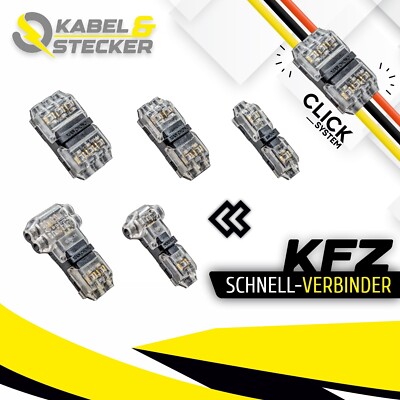   KFZ Auto Stecker Buchse Verteiler 1/2/3-Polig Kabelverbindung Kabelverbinder  