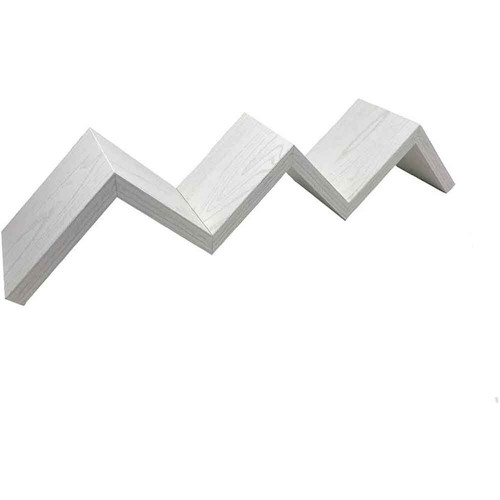 Mensola da parete a zig zag in mdf rovere sbiancato 3 ripiani scaffale libreria - Foto 2 di 2