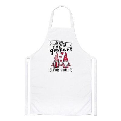 Personalisierte I'm Gonkers For You Gonk Köche Schürze Liebe Valentinstag Kochen