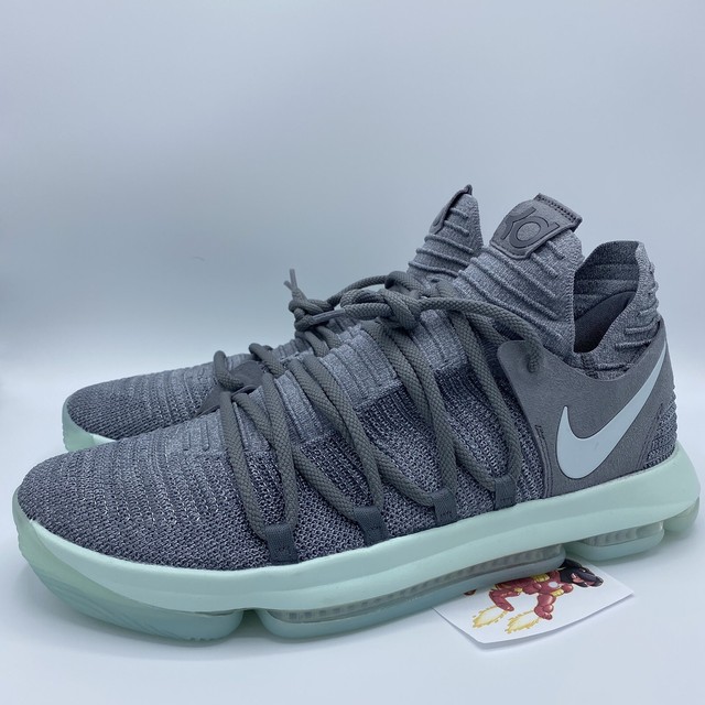 NEW Nike Zoom KD 10 Kevin Durant Cool Grey Igloo White SZ