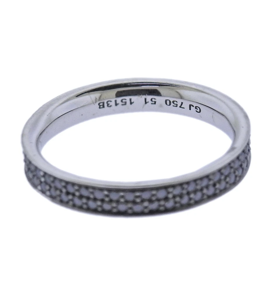 Nuevo anillo pavé de diamantes negros mágicos de oro blanco de 18 k Georg Jensen 1513 B Foto 2 de 3