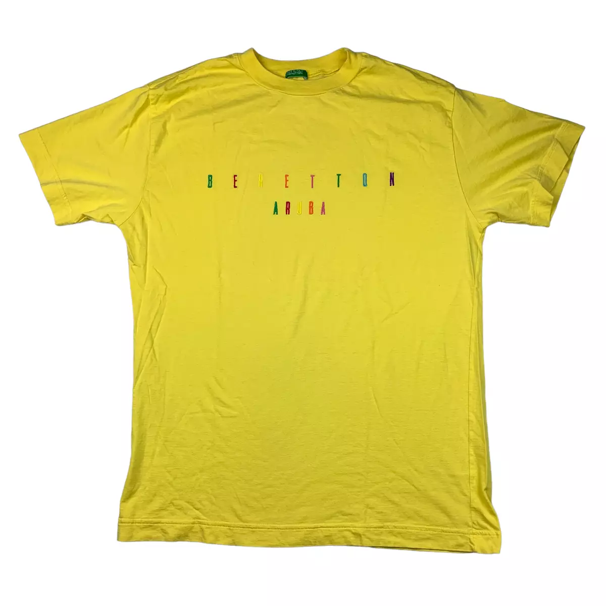 united colors of benetton yellow t shirt