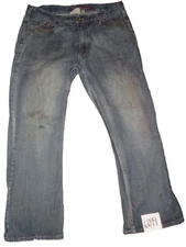 Urban Pipe Relaxed Fit Bootcut Blue Denim Work Jeans Mens Size 38 x 32