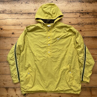 nike vintage 90s yellow 1/4 button up baggy coach jacket UK