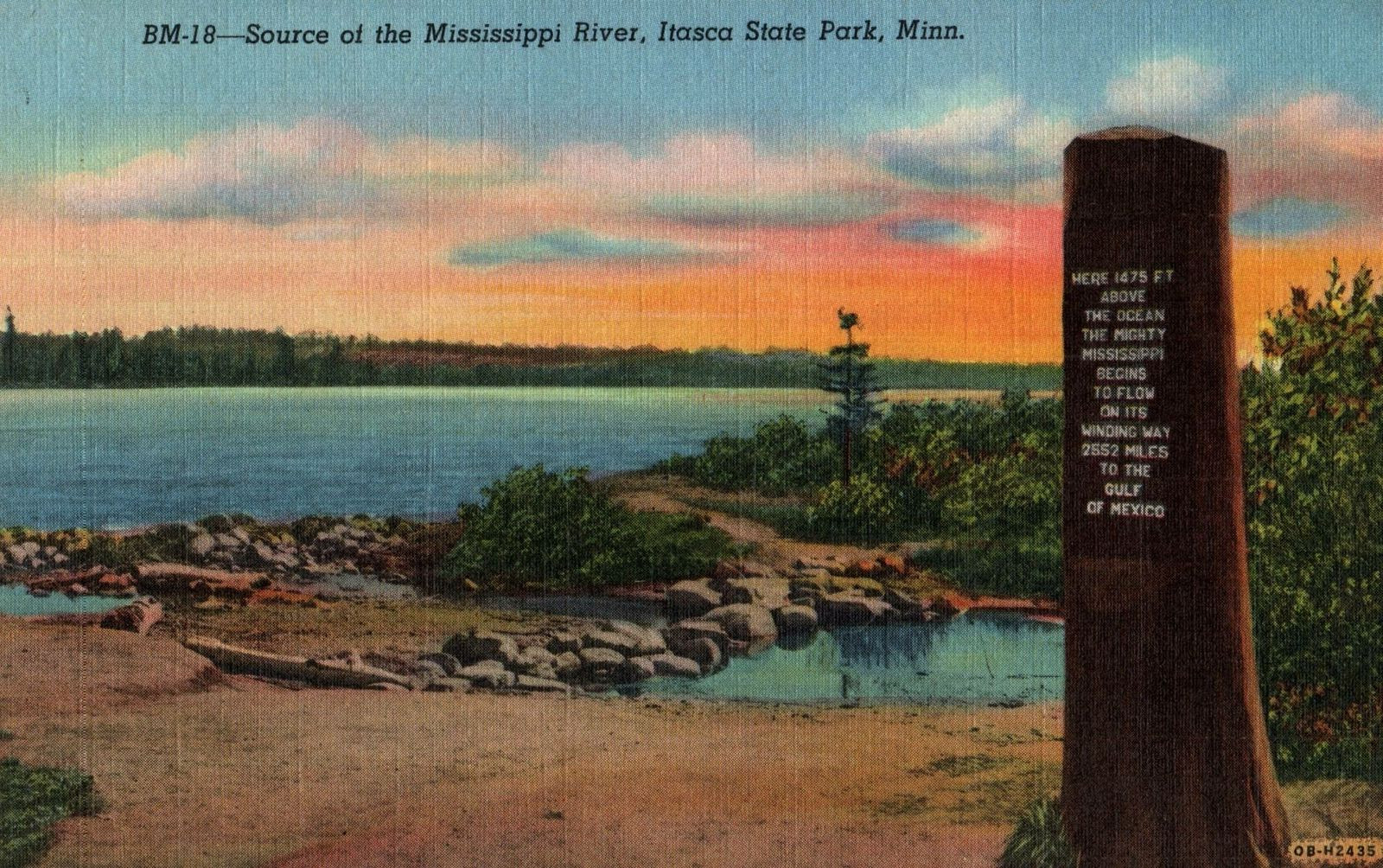 Image 1 - VINTAGE POSTCARD SOURCE OF THE MISSISSIPPI RIVER ITASCA STATE PARK MINNESOTA