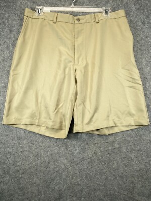 Savane Khaki Shorts Mens 36 Brown Chino Comfort Waist Casual