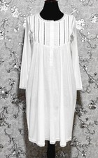 SoieRose 100 White Cotton 3/4 sleeves Victorian Nightgown - SR-1017