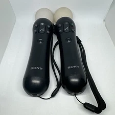 2 Sony PlayStation Move Motion Controllers Black CECH-ZCM1U PS3 OEM Tested