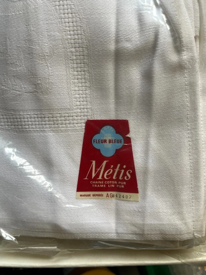 ANCIEN LOT SERVICE DE TABLE SERVIETTE  NAPPE MÉTIS LINGE DE MAISON TORCHON - Photo 3/4