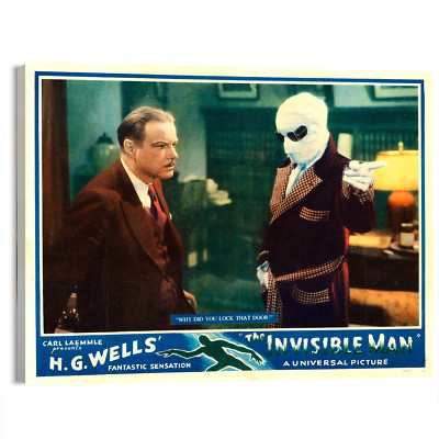 1933 The Invisible Man Horror Movie Poster or Canvas Art Print