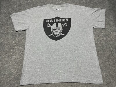 NFL Las Vegas Oakland Raiders Gray Shield Pirate Team Apparel Large Shirt