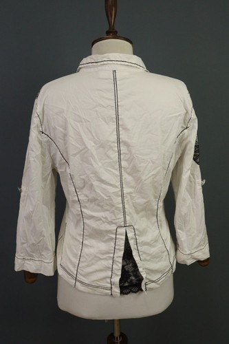 Elisa Cavaletti White Embriodered Long Sleeve Blouse Shirt Size L - Picture 16 of 22