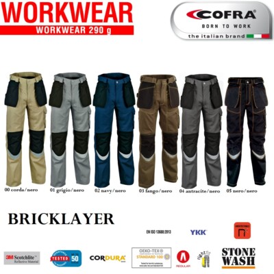 COFRA BRICKLAYER Arbeitshose Multitaschen Winter Extra Strapazierfähig +